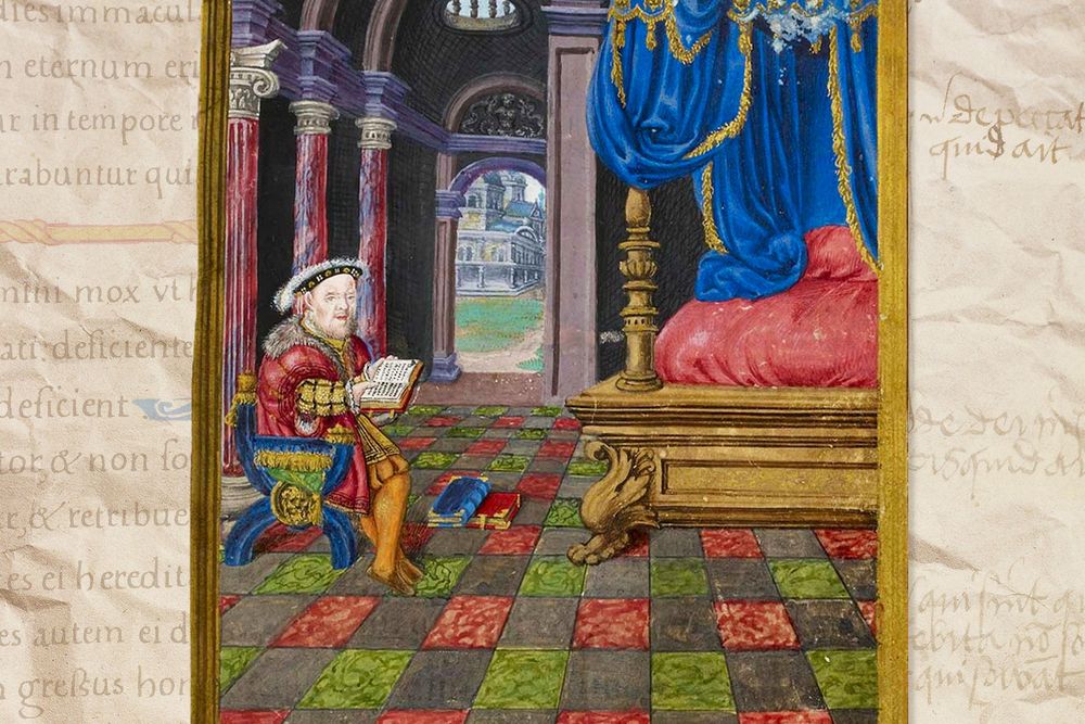 Illustration of Henry VIII from his psalter