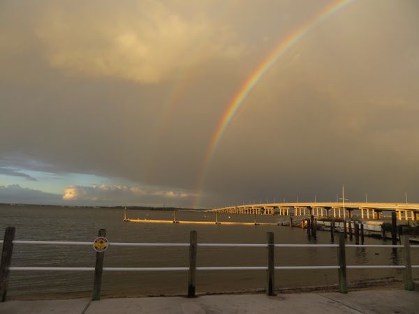Sunset Sky in Depth, Texture and the Colors of a Double Rainbow thumbnail