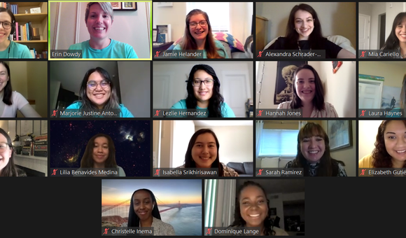 Sixteen college students and one Smithsonian staff member meet on Zoom