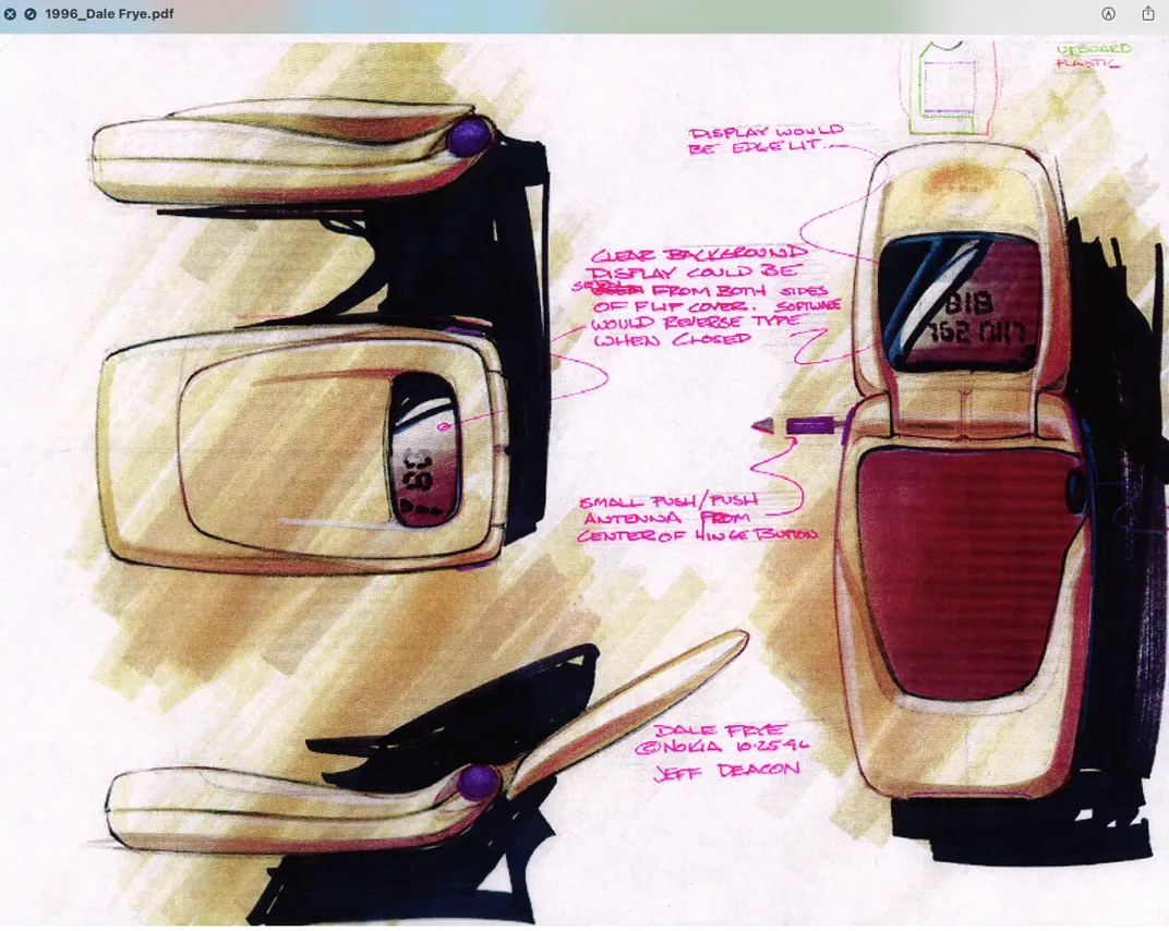 Designer Dale Frye's sketches and notes,