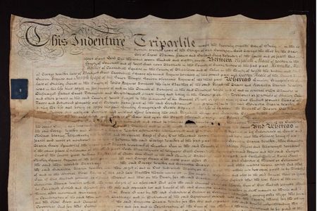 The first page of the Hungerford Deed, 1787, Smithsonian Institution Archives, Acc. 19-150. (Smithsonian Institution Archives)