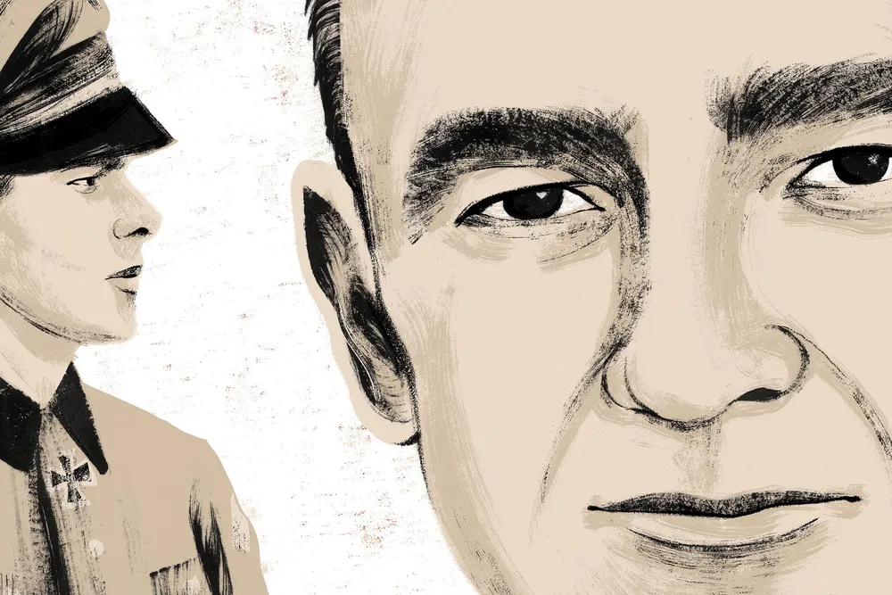 Illustration of Joe McCarthy and a German soldier