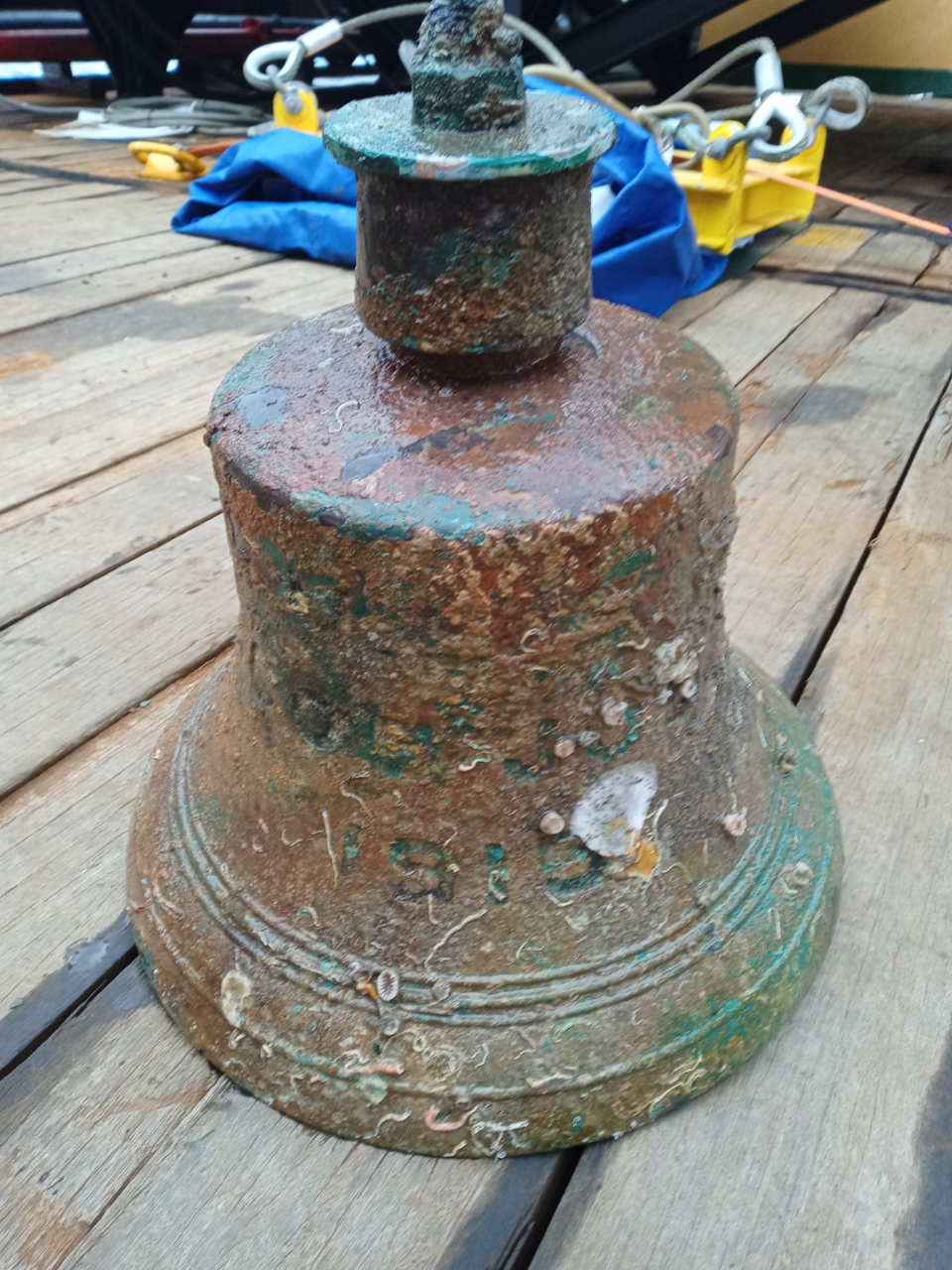 Old brass bell from shipwreck
