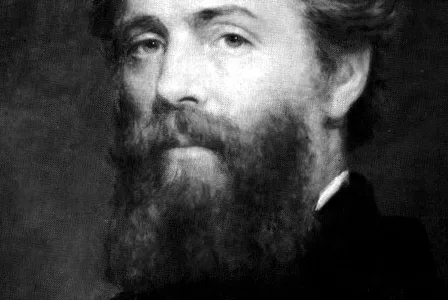 Etching of Joseph O. Eaton's portrait of Herman Melville