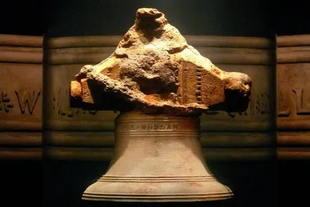 A bell previously recovered from the wreck of the Whydah pirate ship