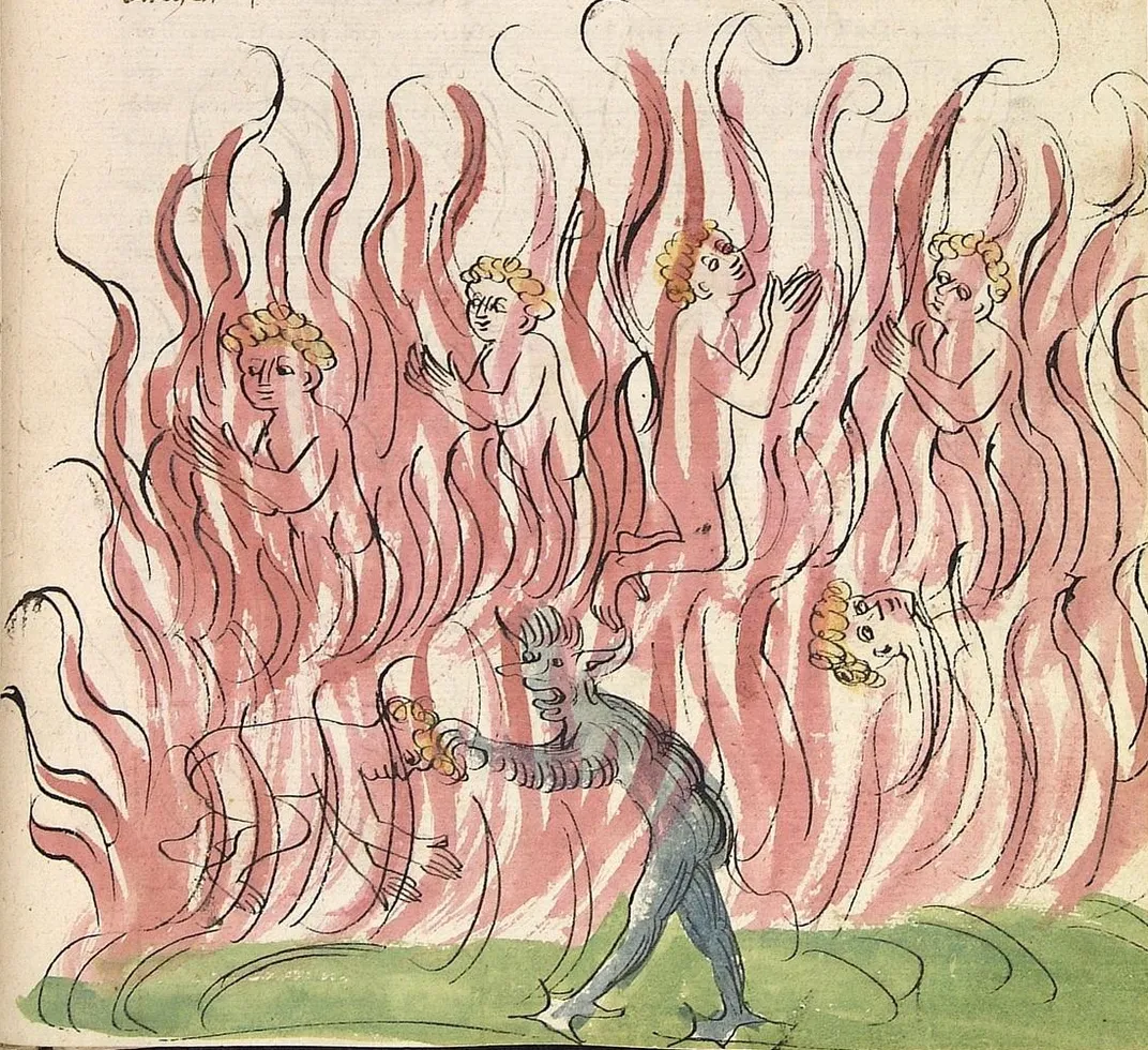 A medieval drawing of St. Patrick's Purgatory