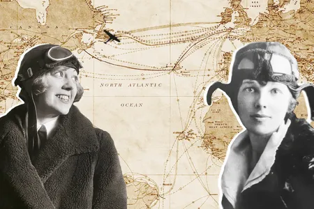 Mabel Boll, nicknamed the &quot;Queen of Diamonds&quot; (left), failed to cross the Atlantic before Amelia Earhart (right).