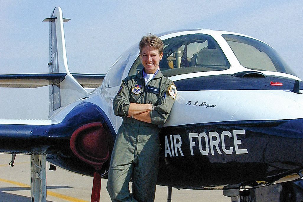 Author in front of USAF plane