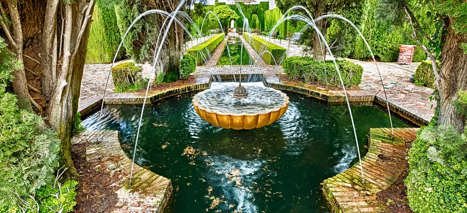  The gardens of the Generalife, part of the World Heritage site of the Alhambra in Granada 