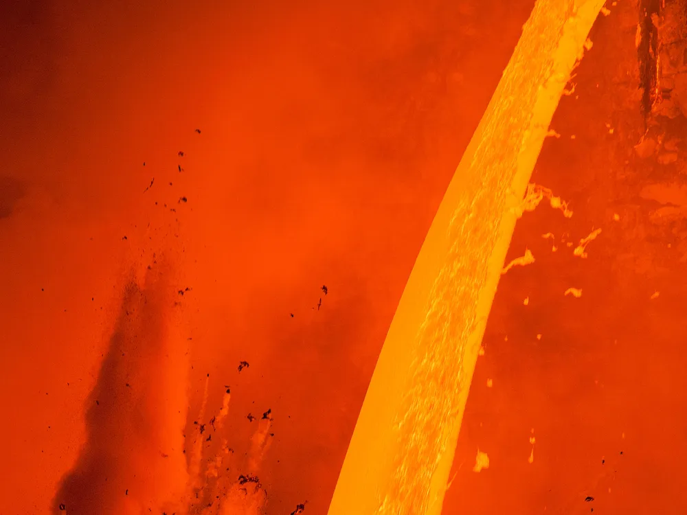 fiery scene of lava