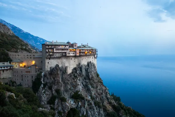 Simonaspetras Monastery at Dusk thumbnail
