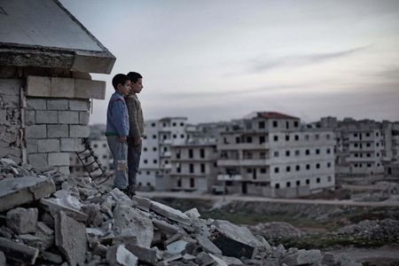 April 5, 2014, Maarat al-Numaan, Idlib. At the time I made this picture, the area was controlled by Jamal Marouf’s Syrian Revolutionaries Front (SRF), but was still contested by Syrian Government forces from their Wadi Deif and Hamadiyah bases about 2K away. SRF, which had recently displaced ISIS from the area, was itself displaced by Al Qaeda Affiliated Jabhat al Nusra (JAN) later in 2014. Wadi Deif and Hamadiyah bases were captured by Islamist rebels including JAN and Ahrar ash-Sham in December of 2014.