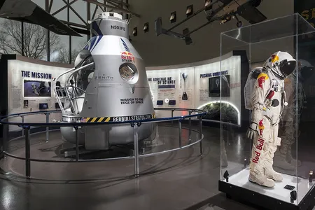 Sixty-five years to the day after Chuck Yeager broke the sound barrier in an airplane, Felix Baumgartner exceeded Mach 1 in free fall. Now Baumgartner’s gondola and pressure suit join Yeager’s Bell X-1 in the National Air and Space Museum.
