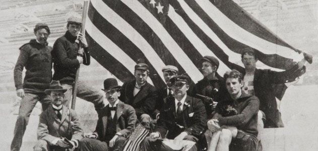The B.A.A. team in the stadium in Athens. 