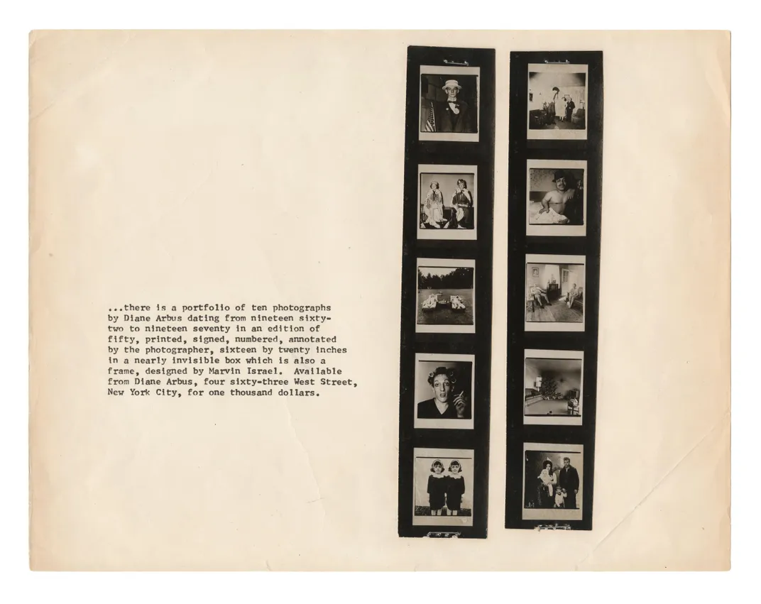 Diane Arbus, promotional flyer