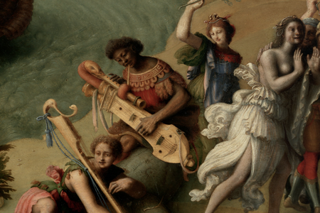 A black musician seen in Piero di Cosimo's Perseus Frees Andromeda, 1510-1515