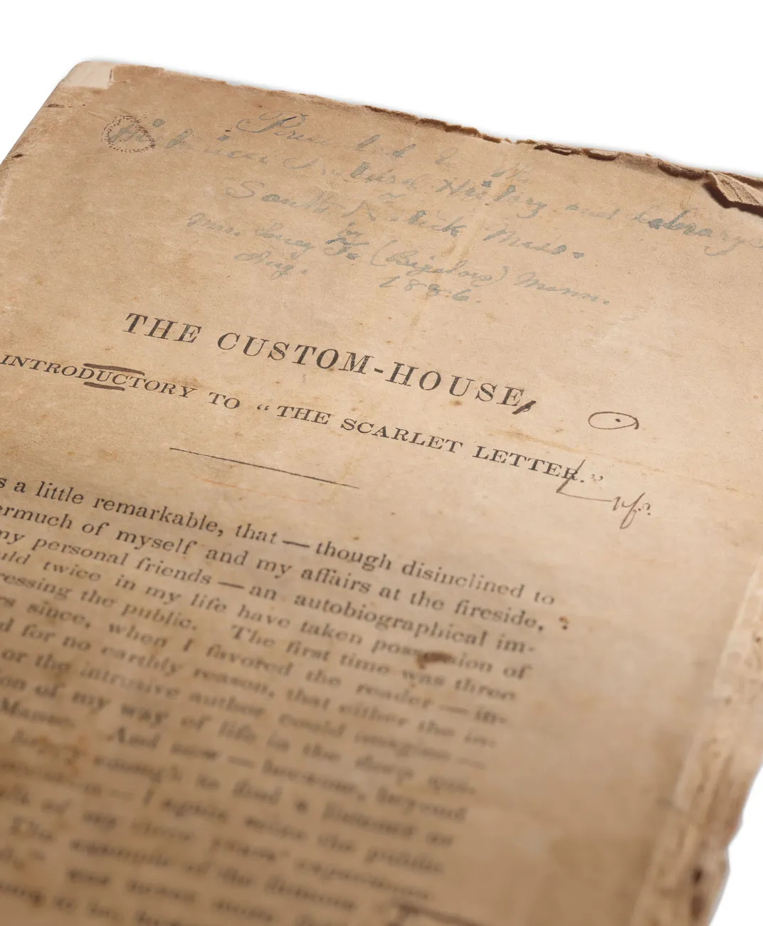 Hawthorne's annotated proof of The Scarlet Letter​​​​​​​