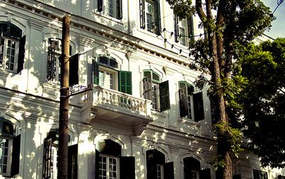 The Hotel Metropole, opened in 1901, reflects the French colonial era in Vietnam.