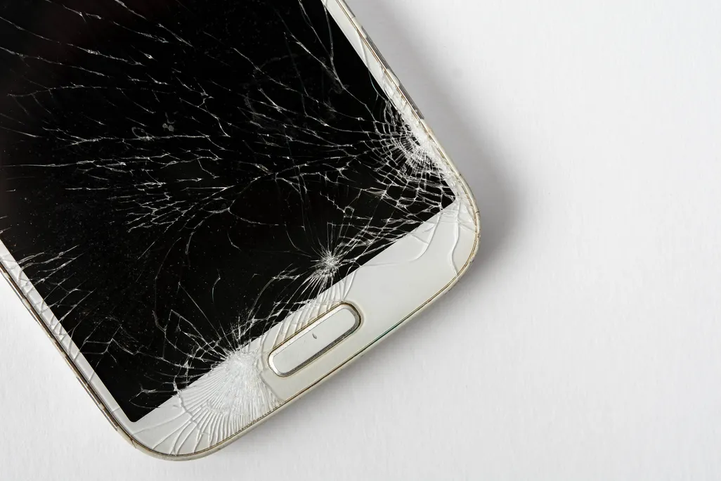 a shattered smartphone