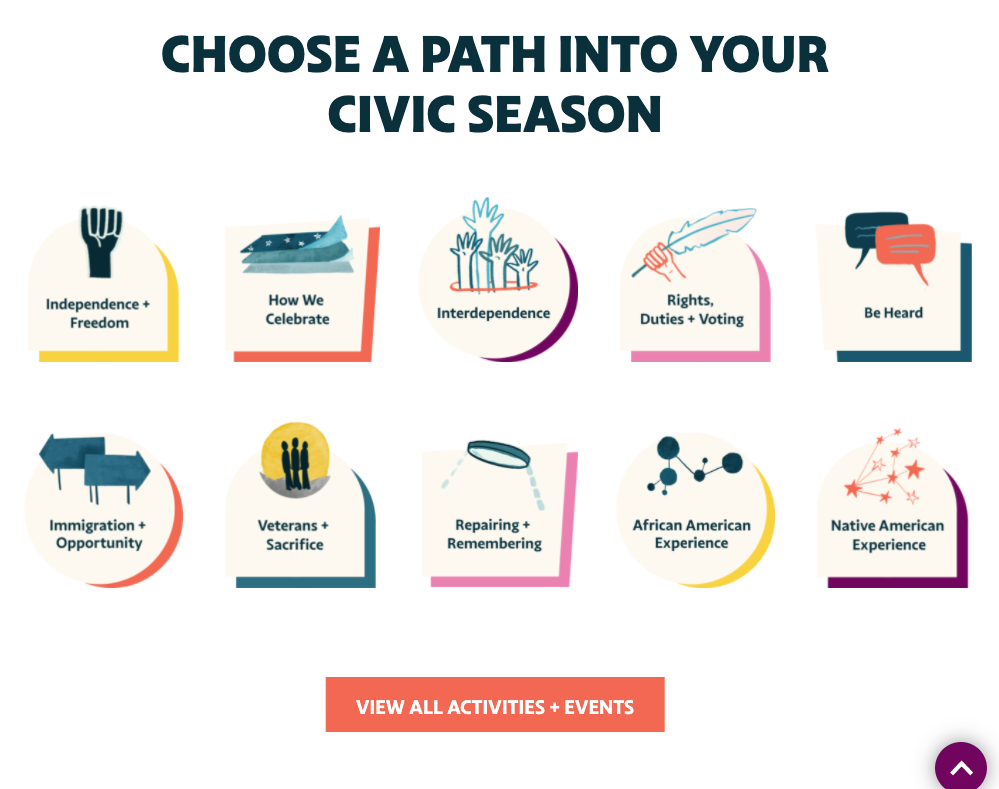 screenshot that says "Choose a Path into your Civic Season":