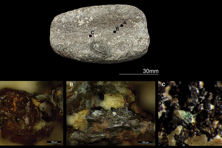 Microwear traces on a Bronze Age tool used for smoothing or polishing