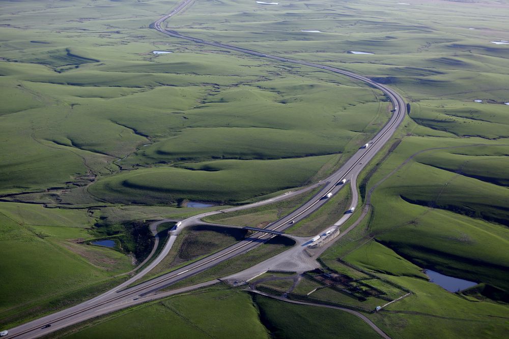 Interchange on Interstate 35 in the Flint Hills of Kansas. It's only purpose is to access cattle pens used in conjunction with transporting cattle to and from one of the finest grazing areas in the world.