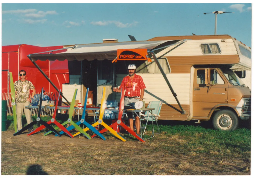 Zdarsky displaying Ivoprop propellers at an air show