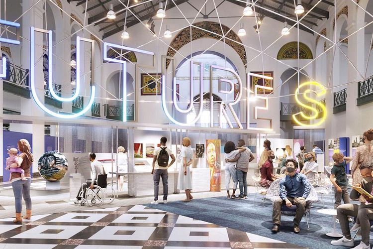 Artist's rendering of "Futures," an upcoming exhibition at the Smithsonian's Arts and Industries Building (main longform)