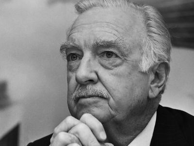 Walter Cronkite in 1985, four years after he retired from a 44-year-long career in television broadcasting. 