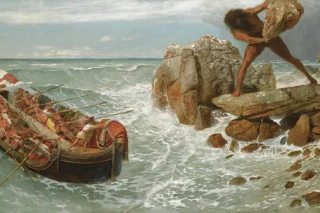 Odysseus and Polyphemus (1896),&nbsp;by painter Arnold B&ouml;cklin, depicts Odysseus and his men escaping from the island of the Cyclops.