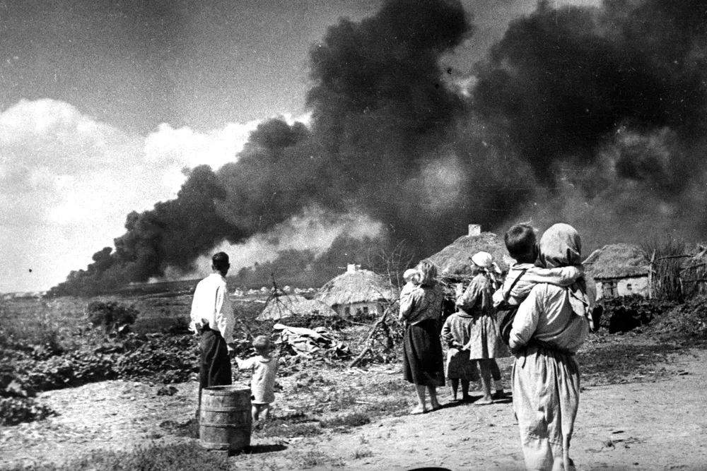 August 1941 photo of the Nazi invasion of Soviet Ukraine