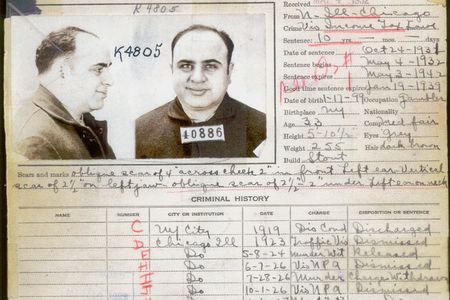 Al Capone's criminal record in 1932. Despite a litany of charges, he ended up being nabbed for tax evasion. 