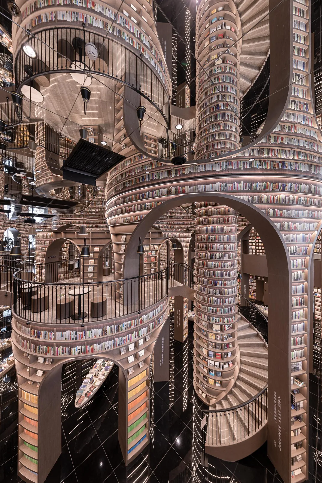 View of spiral staircases