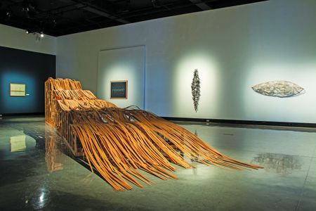 Ottawa, Truman Lowe, pine, peeled willow saplings, 1992. Installation view of &quot;Cultural Confluence: Work by Truman Lowe,&quot; February 9&ndash;September 16, 2017, Plains Art Museum, Fargo, North Dakota