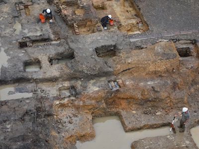 Archaeologists excavated the jail had to cope with groundwater that filled trenches as fast as they were dug.