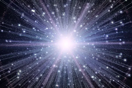 An artist's rendering of the Big Bang.