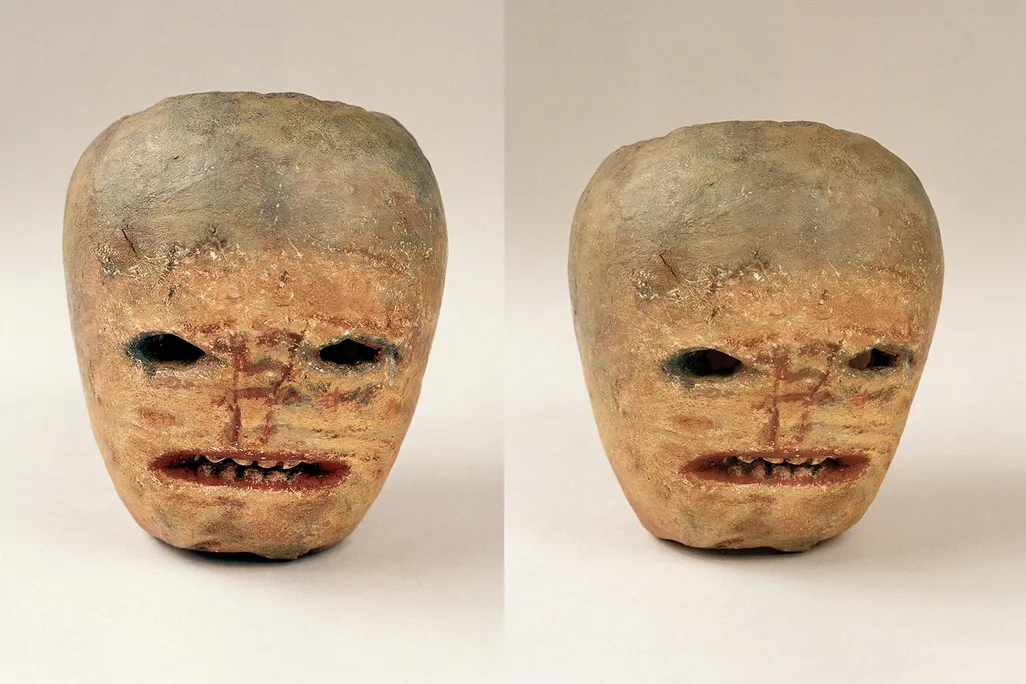 A plaster cast of a "ghost turnip" carving from Donegal, Ireland
