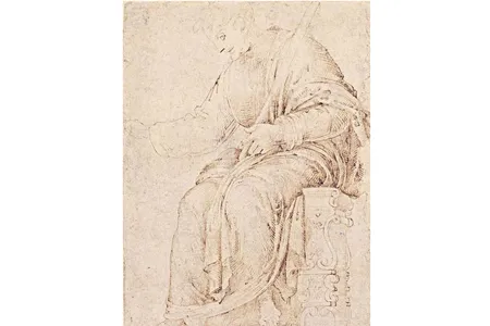 Michelangelo likely sketched "The Seated Man" while working as an apprentice in Domenico Ghirlandaio's studio