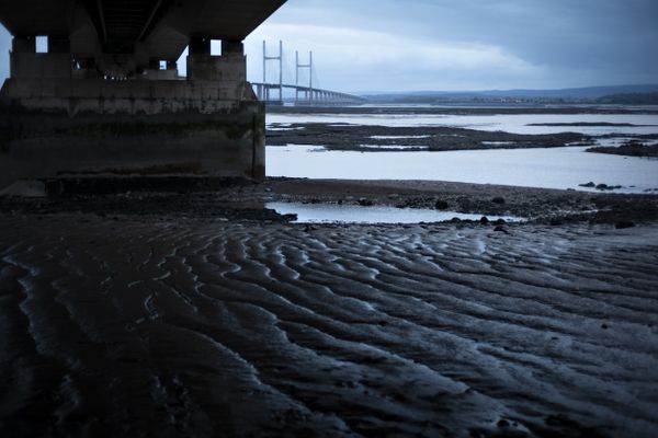 Severn Estuary and Prince of Wales Bridge at dusk thumbnail