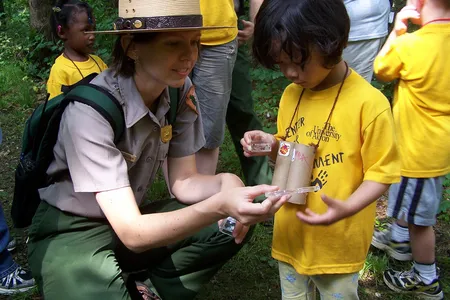 Learning about bugs at Cuyahoga Valley National Park, Ohio.