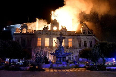 The late-19th-century Limoges city hall burned extensively over the weekend.
