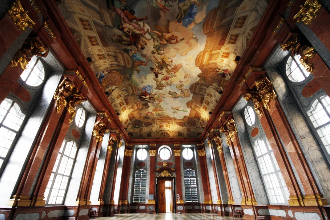 Interior of Melk Abbey, the renowned Benedictine monastery overlooking the Danube