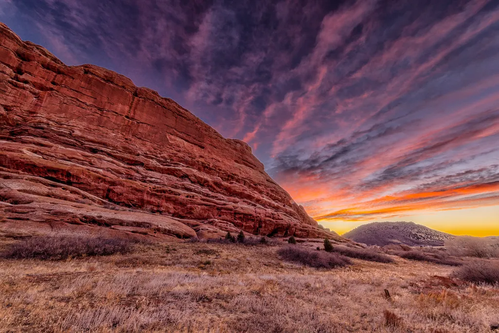 Sunrise at Red Rocks Park in Colorado