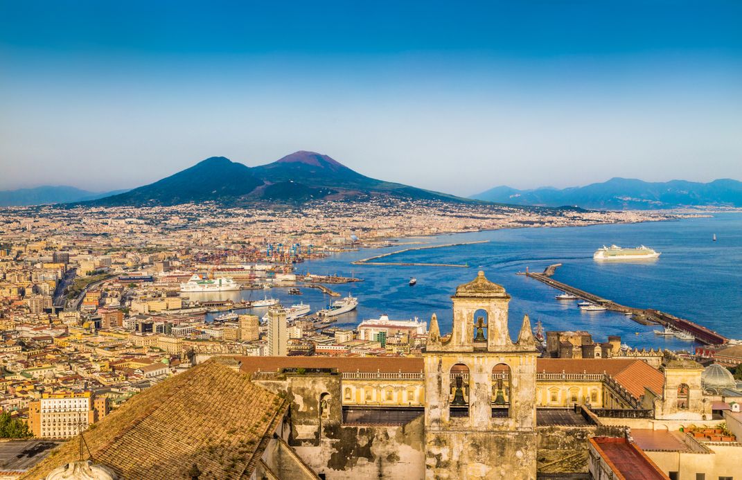 City of Naples with Mt. Vesuvius on the horizon