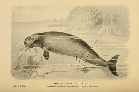 A drawing of the extinct Steller&#39;s sea cow