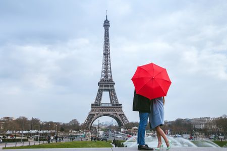 The Eiffel Tower was originally painted "Venetian red" in the workshop before it was assembled.