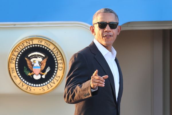President Barack Obama Boarding Air Force One thumbnail
