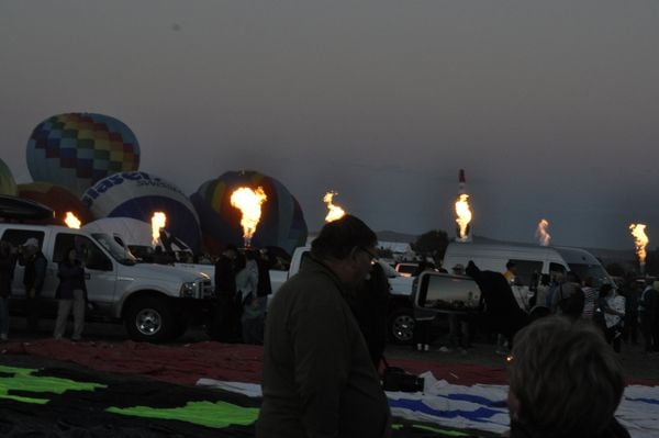 Candles?? Gas burnoff at an Oil field ???.   How about Hot Air Balloon Heaters !!! thumbnail