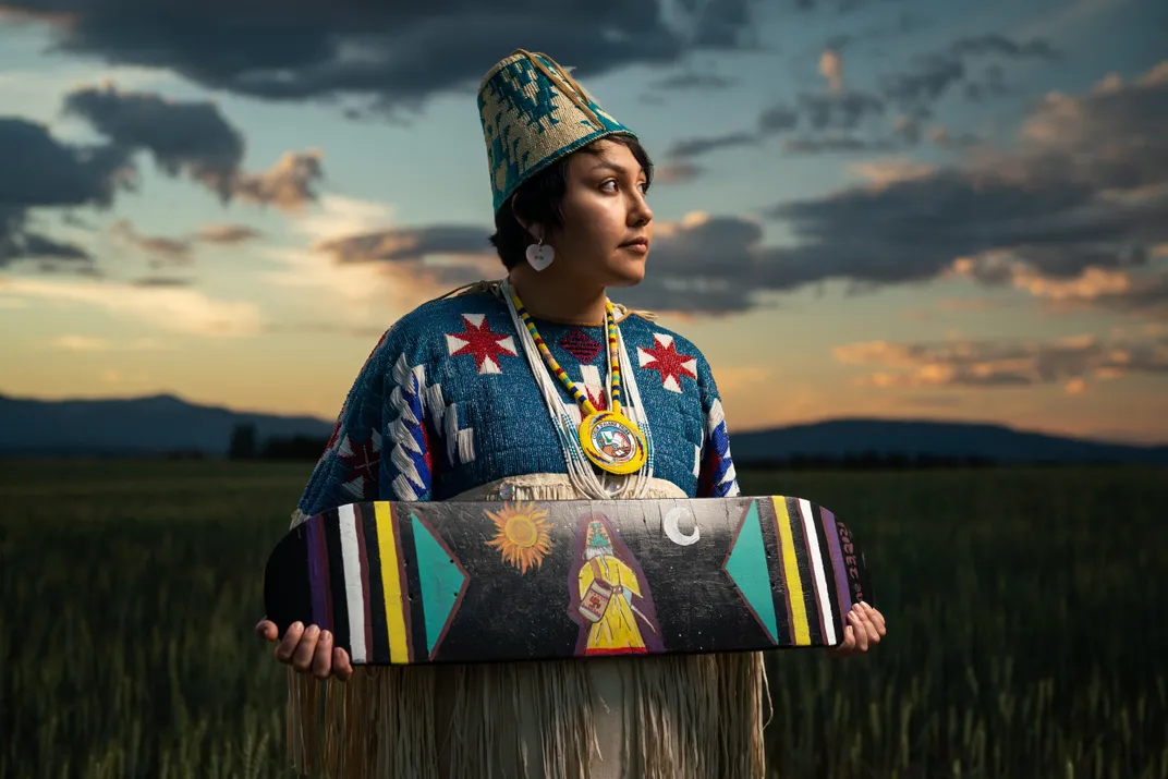 5 - Antoninette, of the Coeur d’Alene and Nimiipuu (Nez Perce) peoples, stands for a portrait.