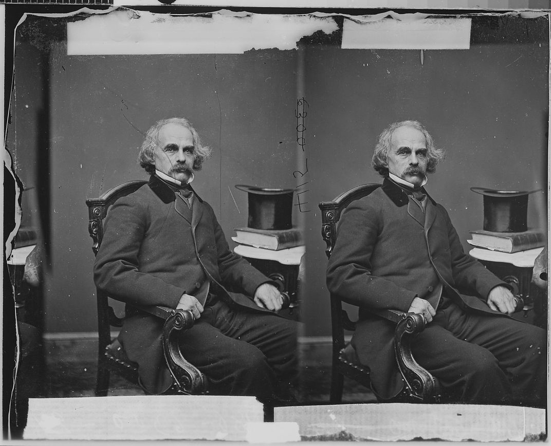 A Mathew Brady portrait of Hawthorne